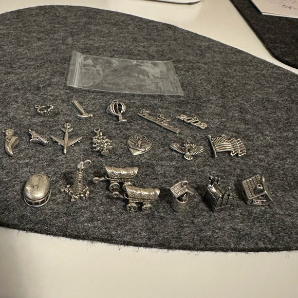 925 Sterling Silver Charm Set. Jewelry making. Heart Ballet Shoe 3D House Flag. - Picture 9 of 13